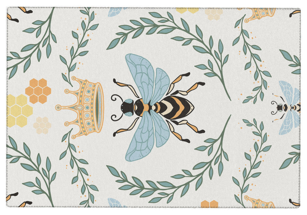 Queen Bee Rug Avenie Queen Bee with Crown Area Rug