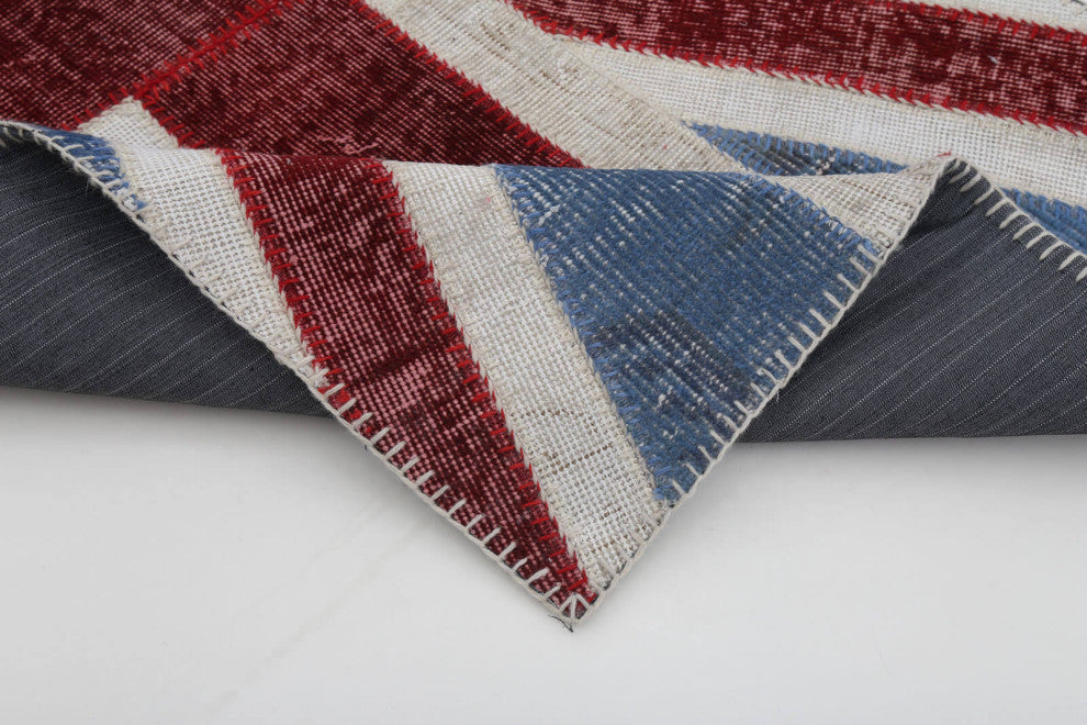 Rug N Carpet - Handmade Oriental 2' 9'' x 5' 0'' Flag Patchwork Rug