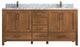 Malibu Teak 72 Double Sink Bath Vanity in Golden Teak 2" Carrara Marble