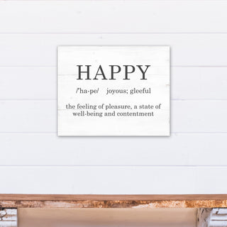 Happy Definition 16x20 Canvas Wall Art