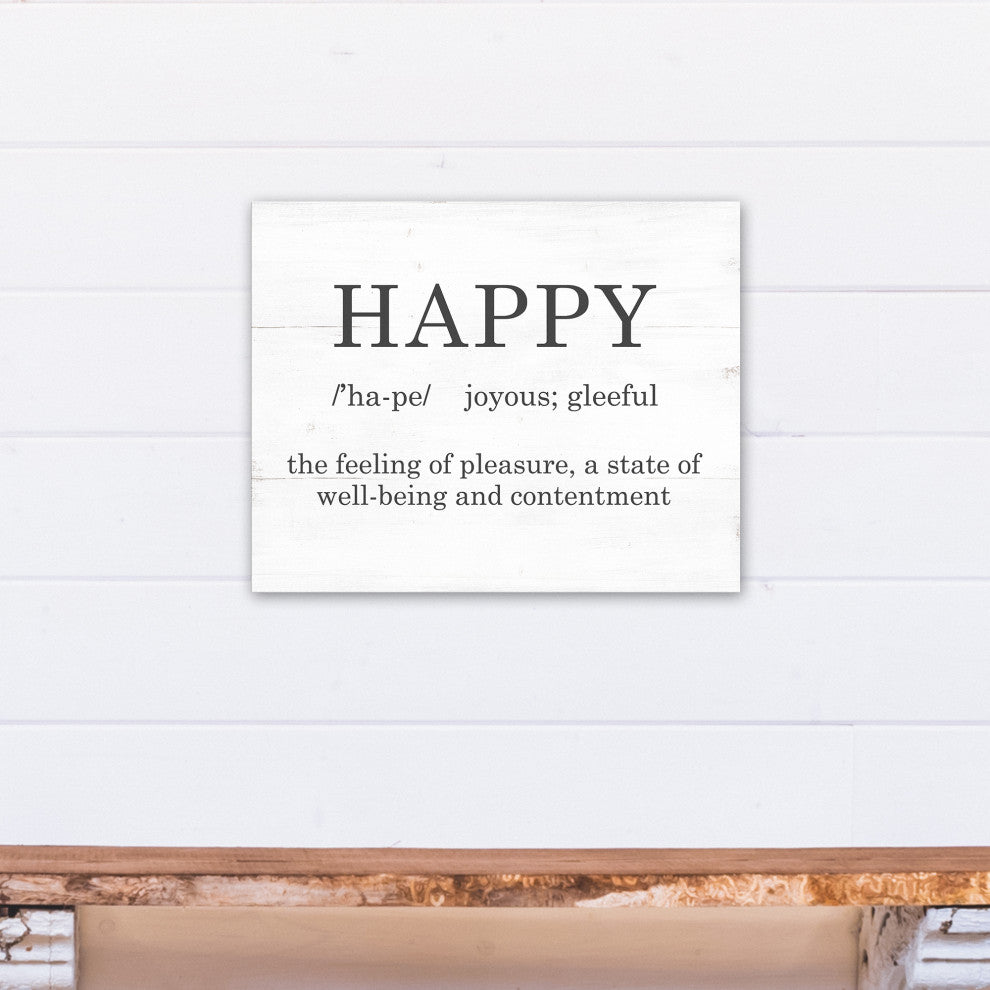 Happy Definition 16x20 Canvas Wall Art