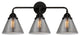 Large Cone Bath Vanity Light, Matte Black, Plated Smoke, Plated Smoke