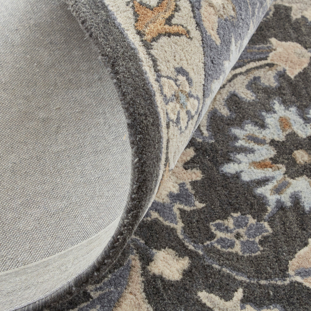 Weave & Wander Mattias Persian Rug, Dark Gray/Blue/Red, Rug, 10' X 14'