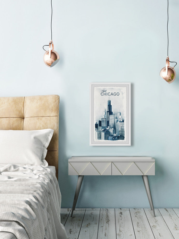 "Visit Chicago" Framed Painting Print, 30x45