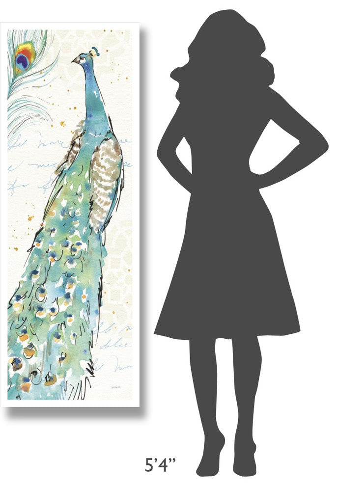 "Peacock Garden III" Digital Paper Print by Anne Tavoletti, 20"x56"