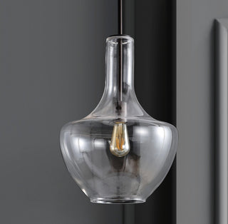 Watts 10.5" Glass, Metal LED Pendant, Oil Rubbed Bronze/Clear, Width: 13.25"