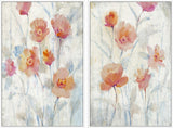 Watercolor Blooms Diptych, 48x36
