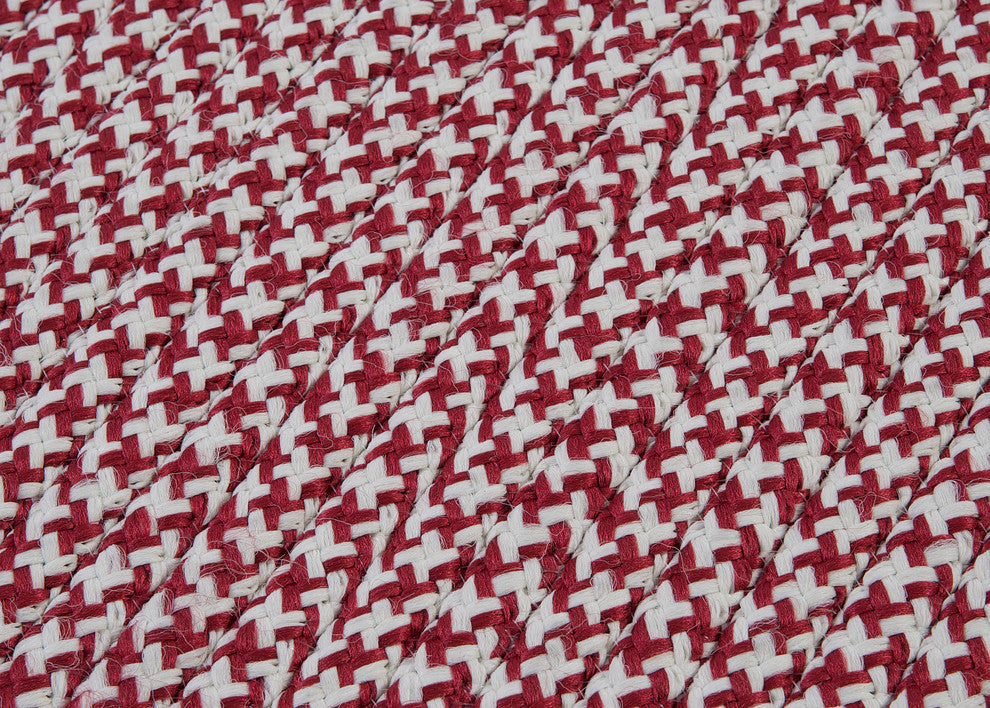 Outdoor Houndstooth Tweed Rug, Sangria, 14"x17" Swatch Sample