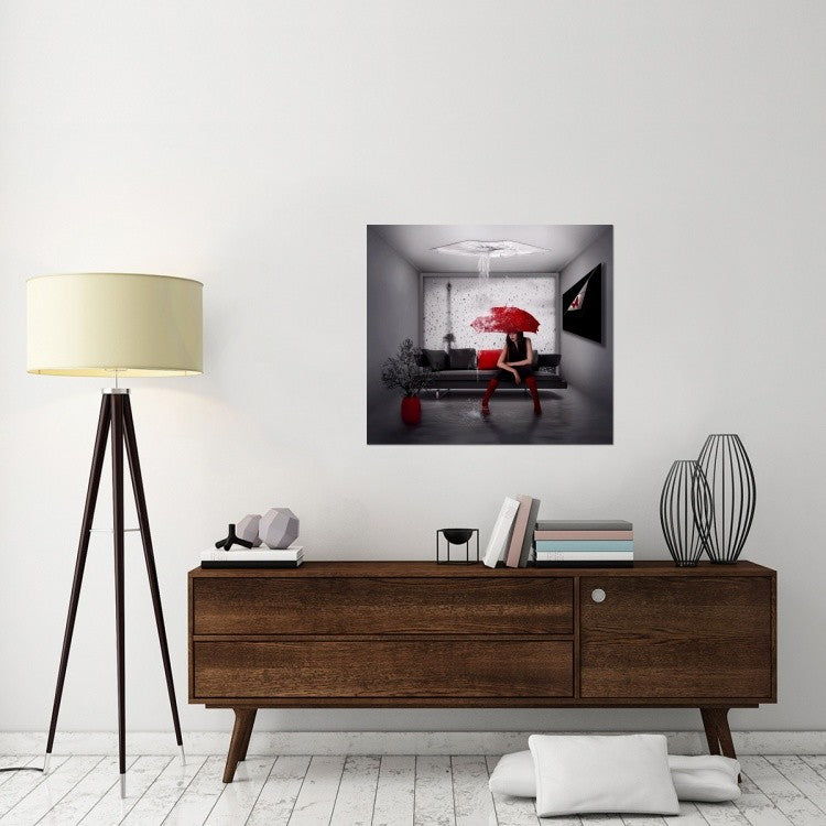 "Rain In Paris" Stretched Canvas Giclee by Natalia Simongulashvili, 36x32"