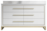 Alma Kathyia Freestanding Bath Vanity, Gold Hardware, 60" Single Sink