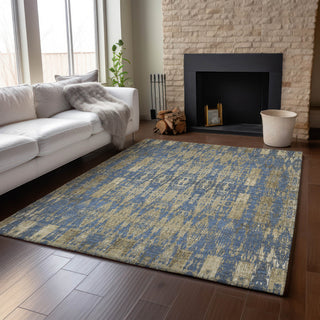 Premium Machine Washable Mayfield AMF580 Blue 5' x 7'6" Rug