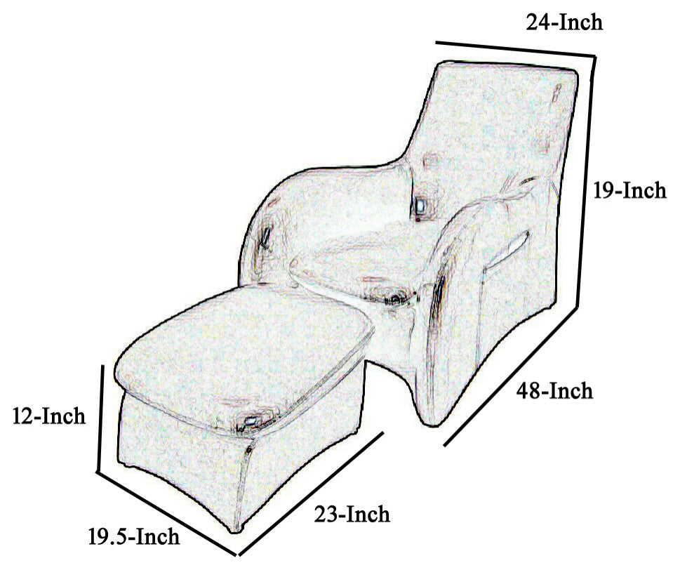 Benzara BM94730 Sofa With Sloped Armrests and Separate Leg Rest, Dark Brown