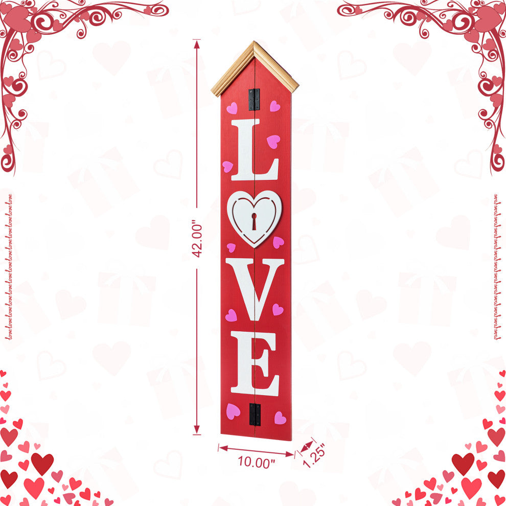 42"H Valentine"˜s Wooden Porch Decor