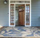 Couristan Monaco Coastal Floral Indoor/Outdoor Area Rug, Ivory-Sapphire, 5'10"x9