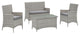 Light Gray Gray Bridge 4-Piece Outdoor Patio Patio Conversation Set