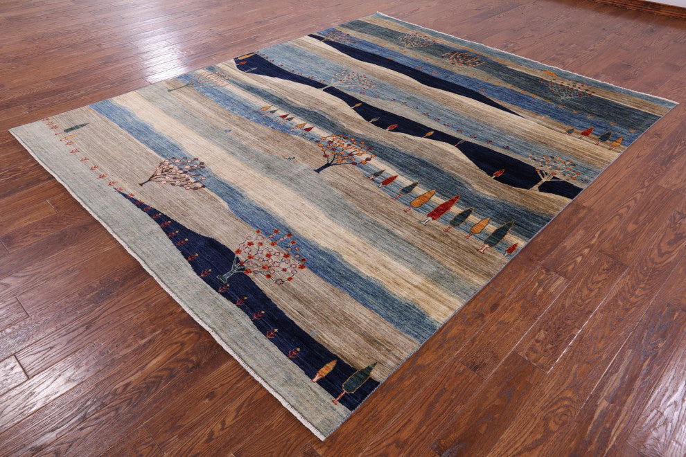 8' 0" X 9' 9" Tribal Persian Gabbeh Handmade Rug Q9759