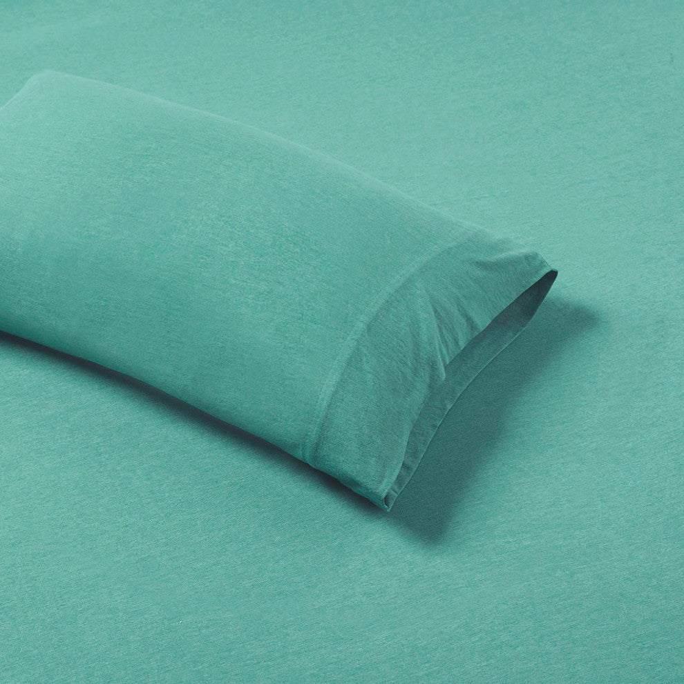 Intelligent Design Cotton Blend Jersey Knit All Season Sheet Set, Aqua