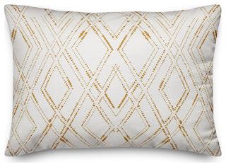 White and Gold Diamond 20x14 Spun Poly Pillow