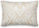 White and Gold Diamond 20x14 Spun Poly Pillow
