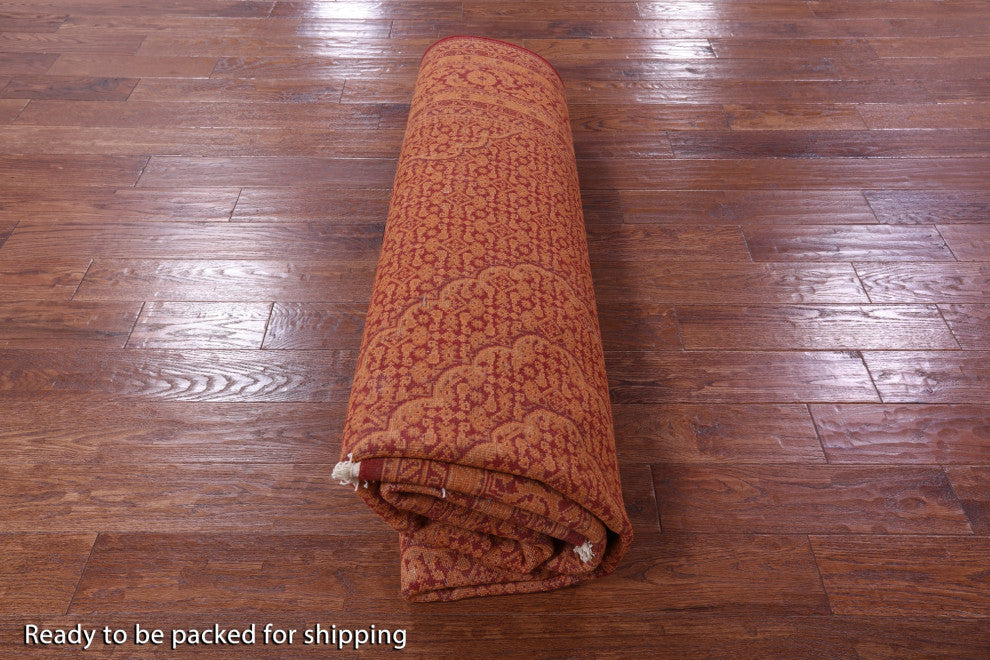 8' Square Wool & Silk Persian Tabriz Hand Knotted Rug - Q13007