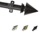 Jacob 13/16" Diameter Curtain Rod, Black, 18-28"