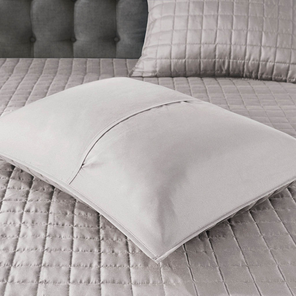 Madison Park Heritage 8 Piece Comforter and Quilt Set Collection, Grey