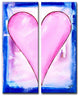 Heartwork "Rose" 2-Piece Canvas Art Set, 40"x16"