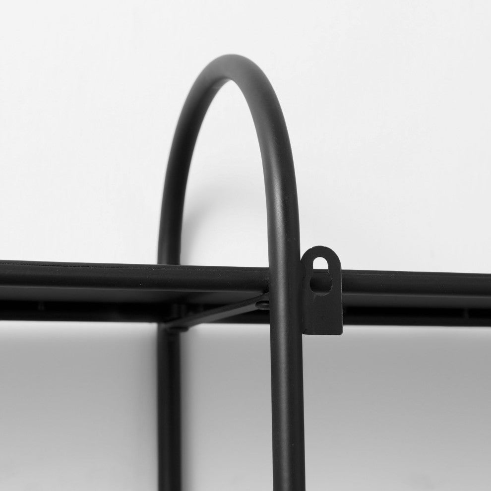 Decimus Black Metal Wall Mounted 3 Tiered Shelving Unit