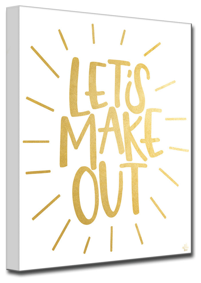 Ready2HangArt ''Lets Make Out'' by Ink Letter Love Canvas Art, 30"x20"