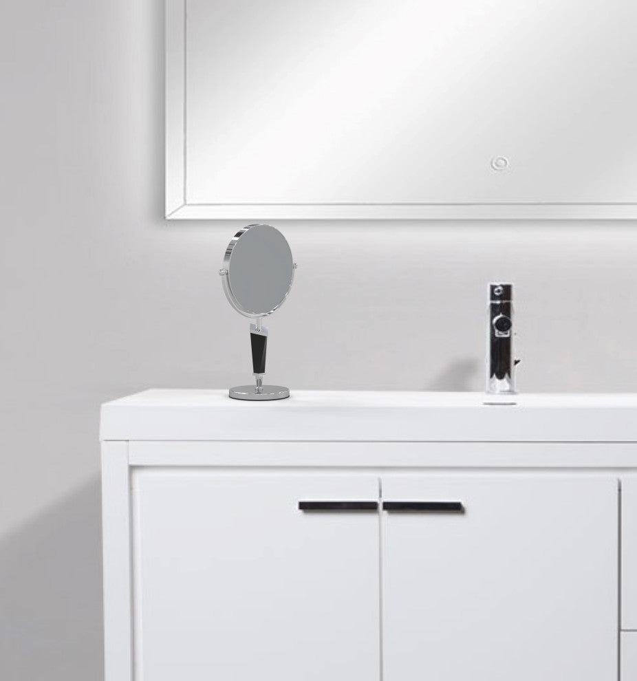 Helix Mirror Free Standing 5X/1X, Chrome W/ Black Stem