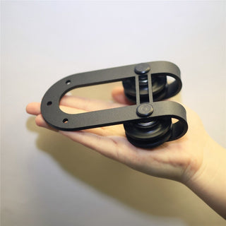 Mini Sliding Barn Door Hardware Kit, Horseshoe Design, 30", Double