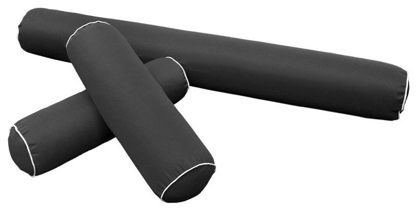Style 6 Twin-XL Contrast Pipe Trim Bolster Pillow Outdoor Slip Cover ONLY AD003