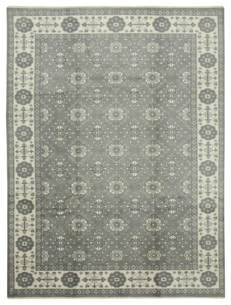 Rug N Carpet - Handwoven Oriental 8' 10" x 11' 10" One-of-a-Kind Grey Oushak Rug