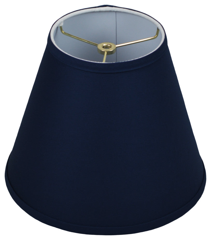Fenchel Shades 6"x11"x9" Brass Spider Attachment Empire Lamp Shade, Linen Navy