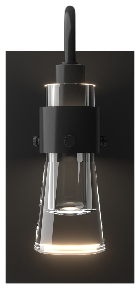 Erlenmeyer ADA Sconce, Black Finish, Clear Glass
