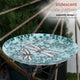 24" Tall Outdoor Mosaic Dragonfly Glass Birdbath Bowl with Metal Stand
