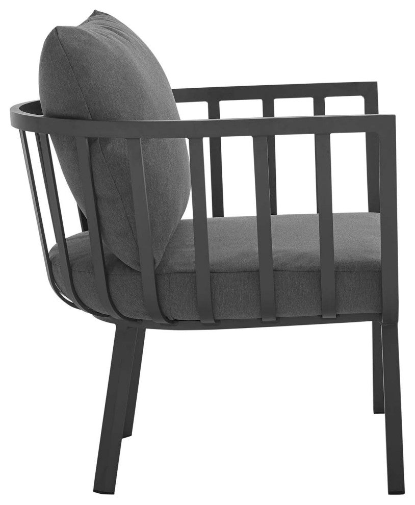 Riverside 7 Piece Outdoor Patio Aluminum Set Gray Charcoal