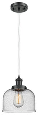 Large Bell 1-Light Mini Pendant, Matte Black, Seedy