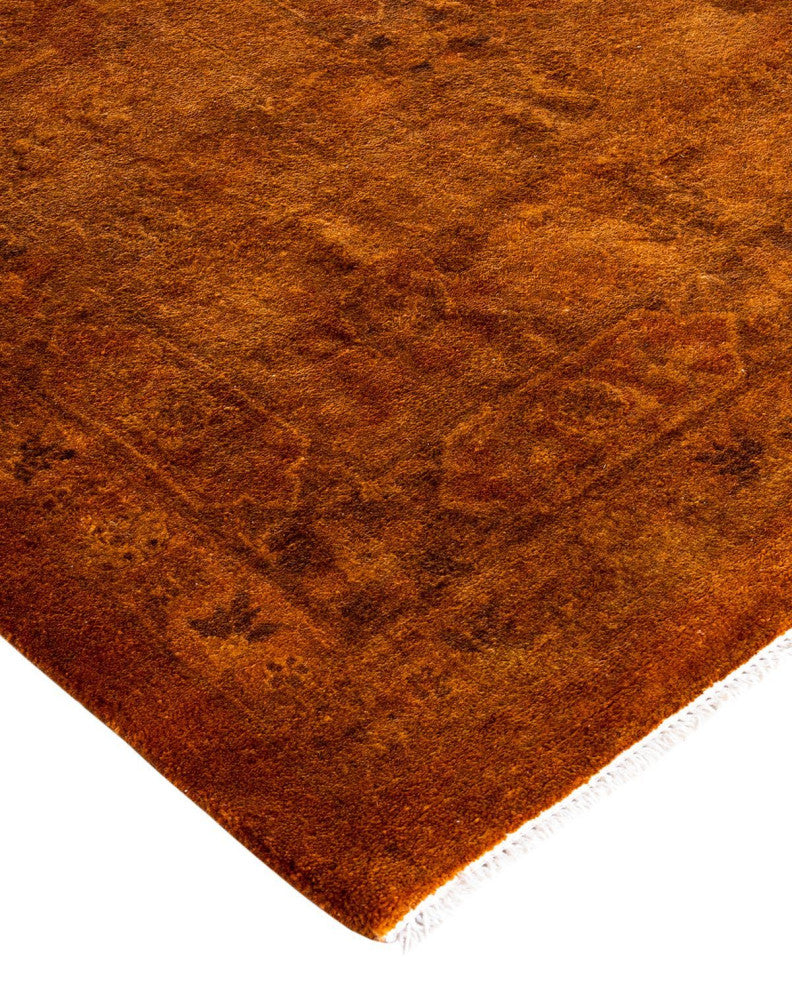 Overdyed, One-of-a-Kind Hand-Knotted Area Rug Brown, 9'3"x11'10"