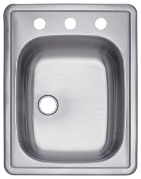 Gourmetier Single Bowl Self-rimming Bar Sink Satin Nickel K221755BNL