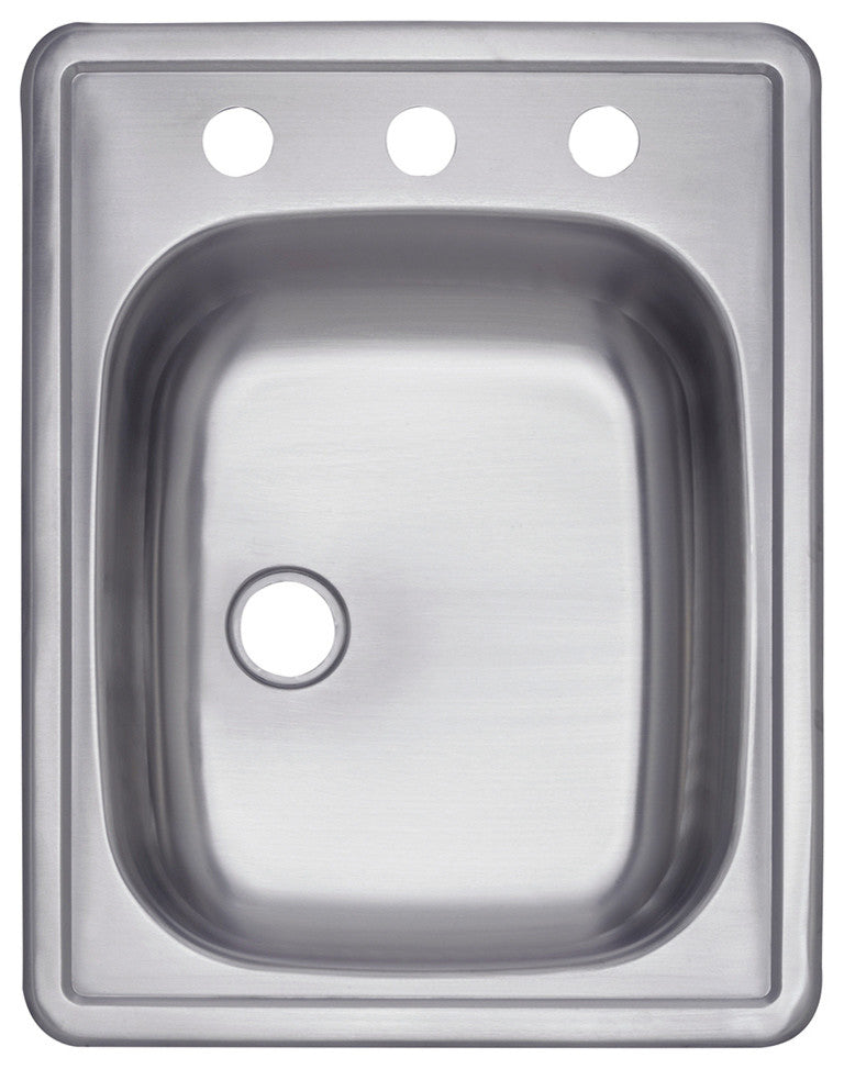 Gourmetier Single Bowl Self-rimming Bar Sink Satin Nickel K221755BNL