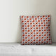 Folk Floral Pattern, Red and Purple Throw Pillow, 18"x18"