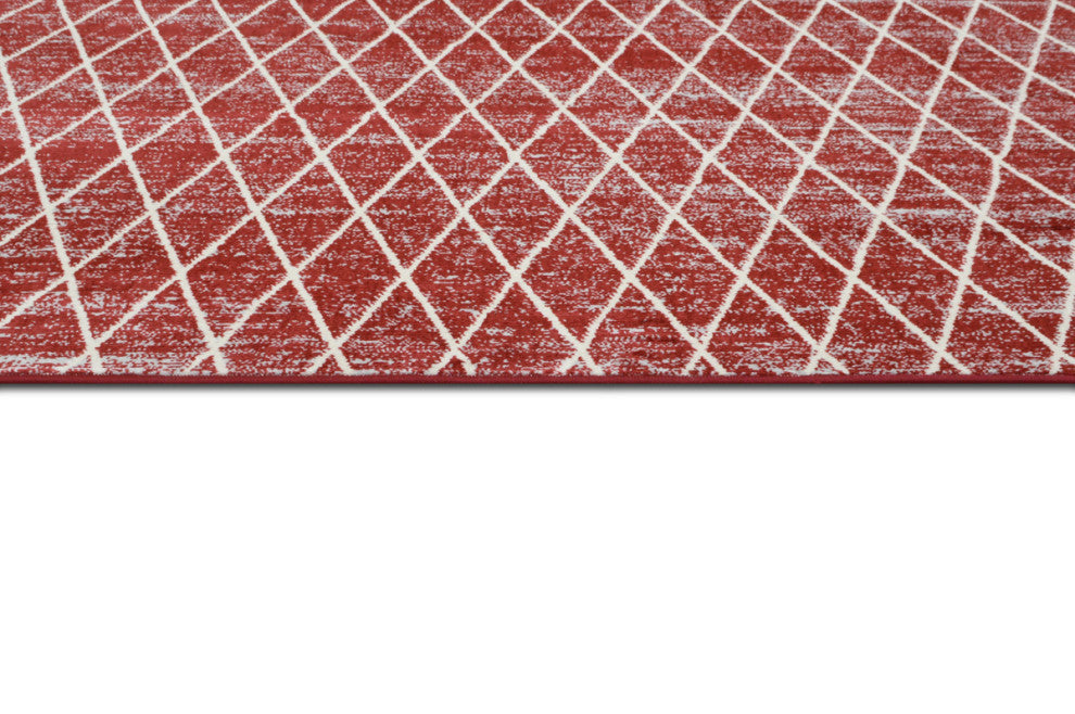 Modern Accent Rug, Scarlet Red, 6'11"x4'11"