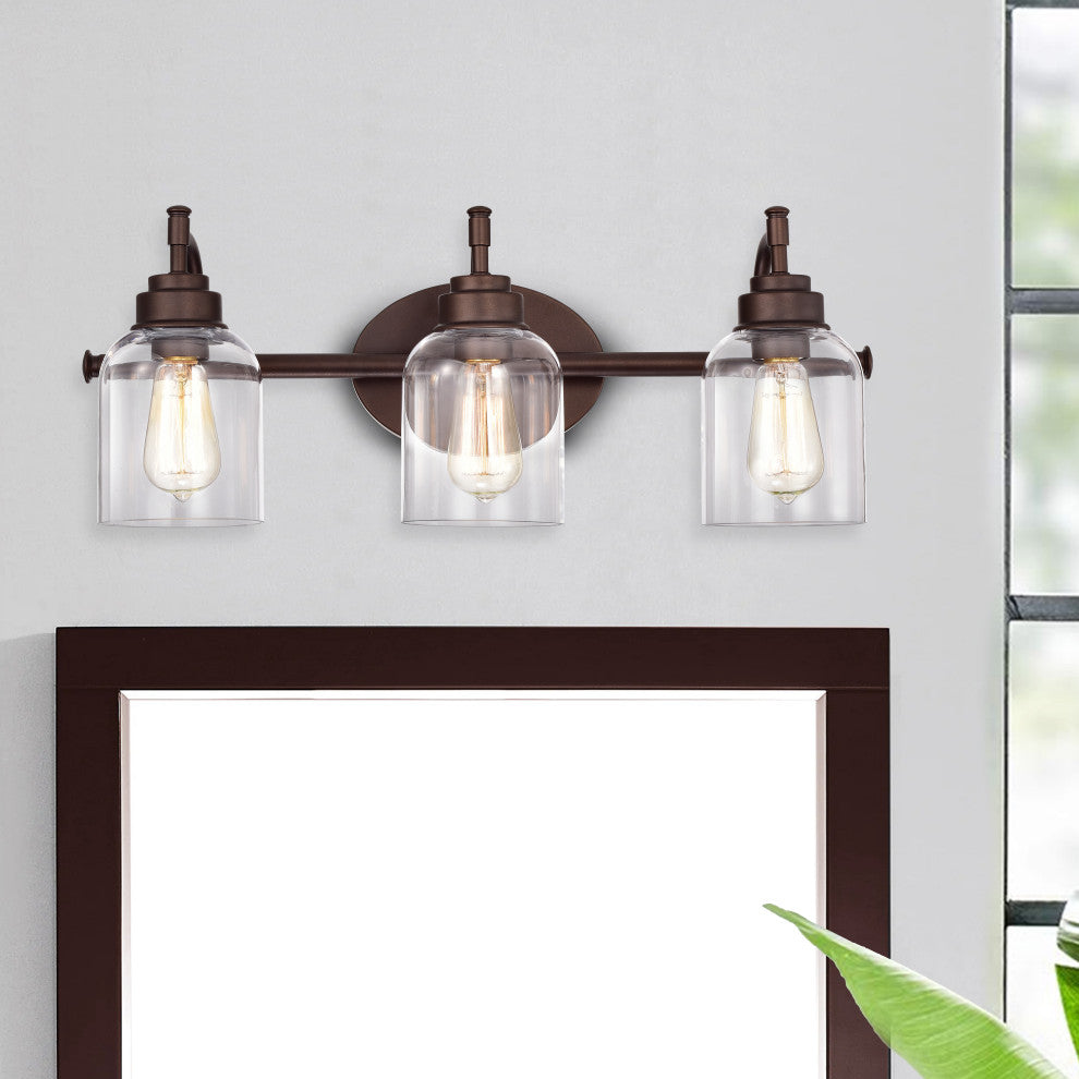 CHLOE Lighting ADAIR Transitional 3-Light Oil Rubbed Bronze Bath Fixture