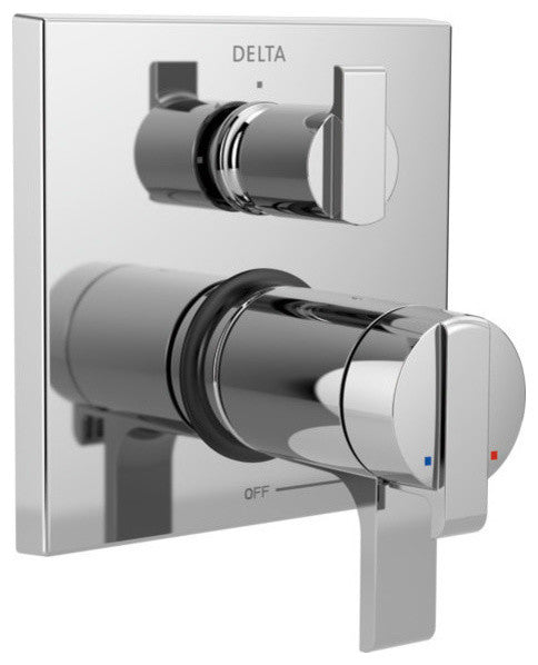 Delta Ara Angular TempAssure Valve Trim, 3-Setting Integrated Diverter, Chrome