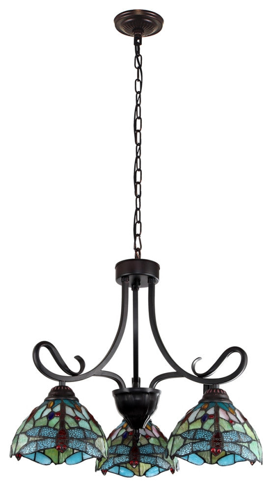 CHLOE Lighting CH3T471GD24-DD3 EMPRESS Dragonfly Bronze 3 Light Mini Chandelier
