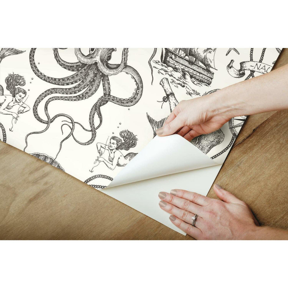 Deep Sea Toile Peel & Stick Wallpaper