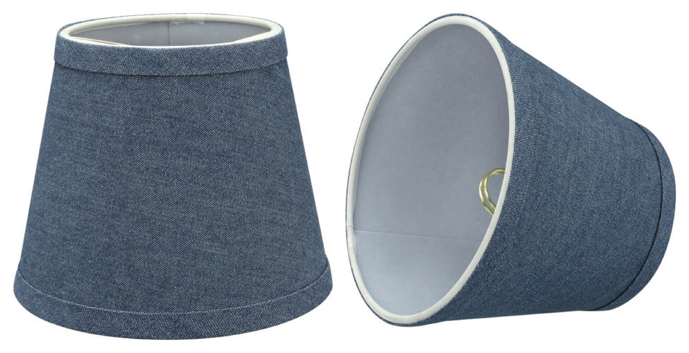 32863-2  Hardback Empire Chandelier Clip On Lamp Shade Washing Blue 4"x6"x5"
