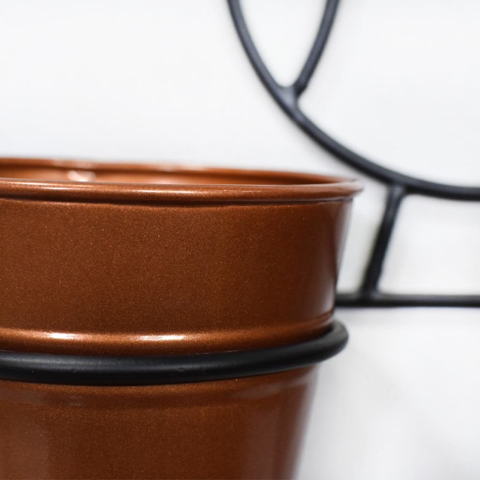 Handmade 100% Iron Round Modern Planters Pot, Copper