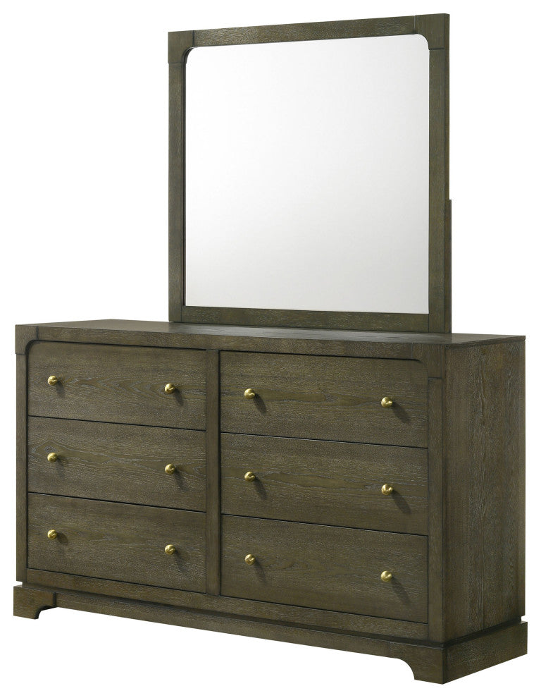 Gran Park 6-drawer Dresser and Mirror Dark Cocoa